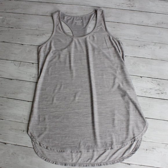 Reebok Women's Athletic Racerback Tunic Tank Top Size S Gray Workout - Picture 1 of 4